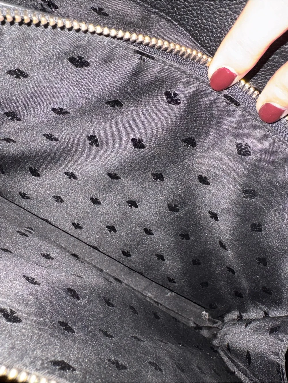 kate spade black pebbled leather tote bag